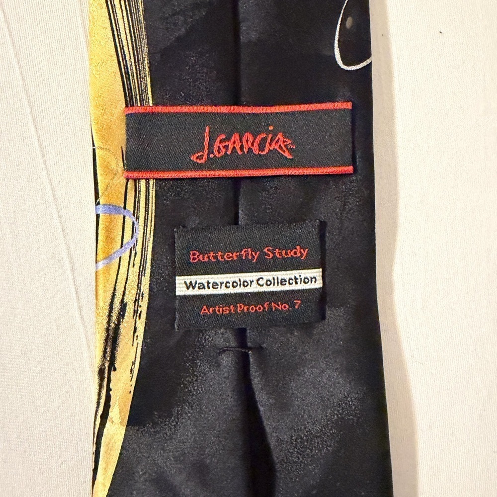 J. Garcia Black and Gold Silk Tie - Picture 2 of 3